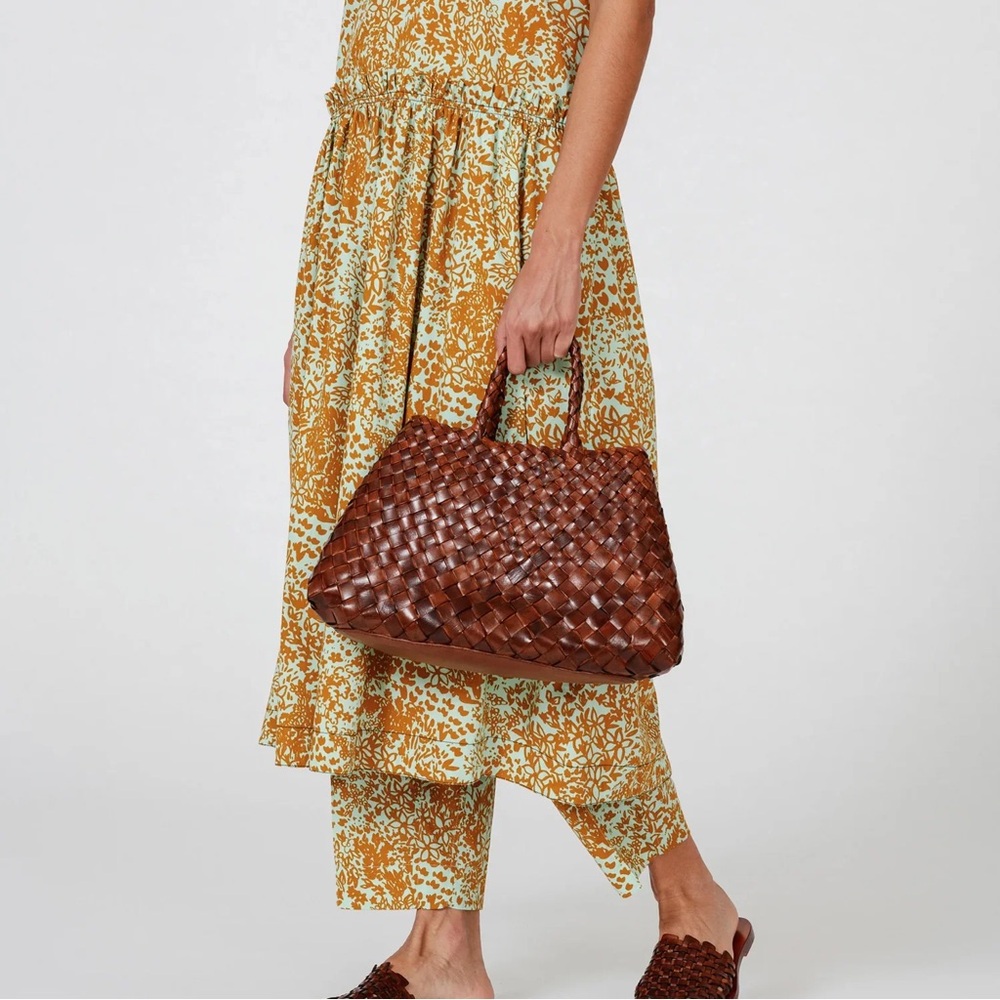 Dragon Diffusion Santa Croce Small Tan Hand Woven Purse